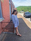 Long Sleeve Loose Romper in Periwinkle