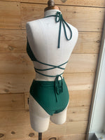Green Cutout Strappy Bikini Top
