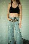 Vintage Denim Jeans with Leopard Stars