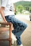 Two-toned Flower Pattern Jeans